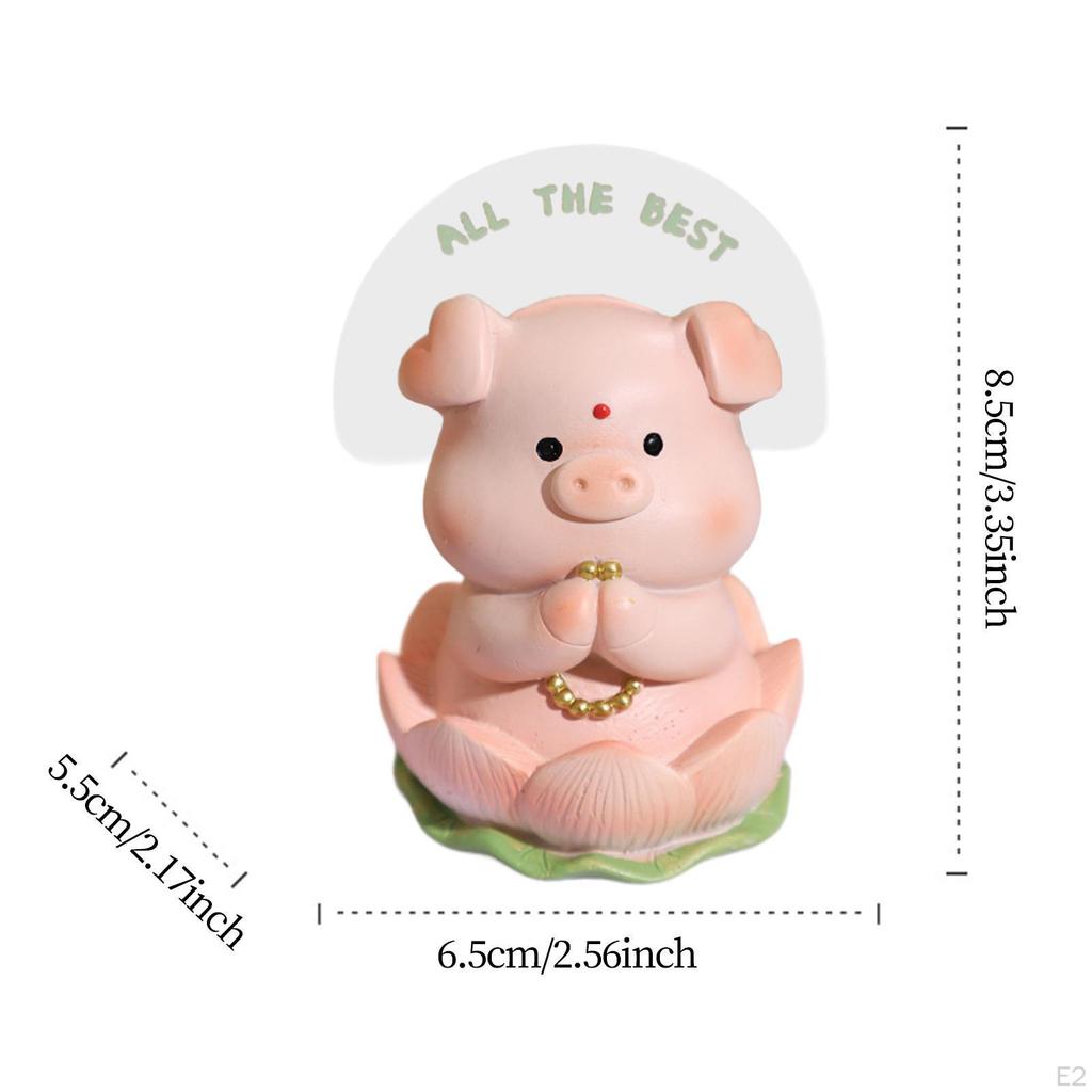 Pig Figurine Resin Statue Home Decoration Creative Cute Ornament Decorative Sculpture for Bookshelf
