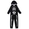 Halloween Family Jammies Skeleton Printing One Piece Sleepwear Outfits for Holiday Party Black KIDS 4 5Y