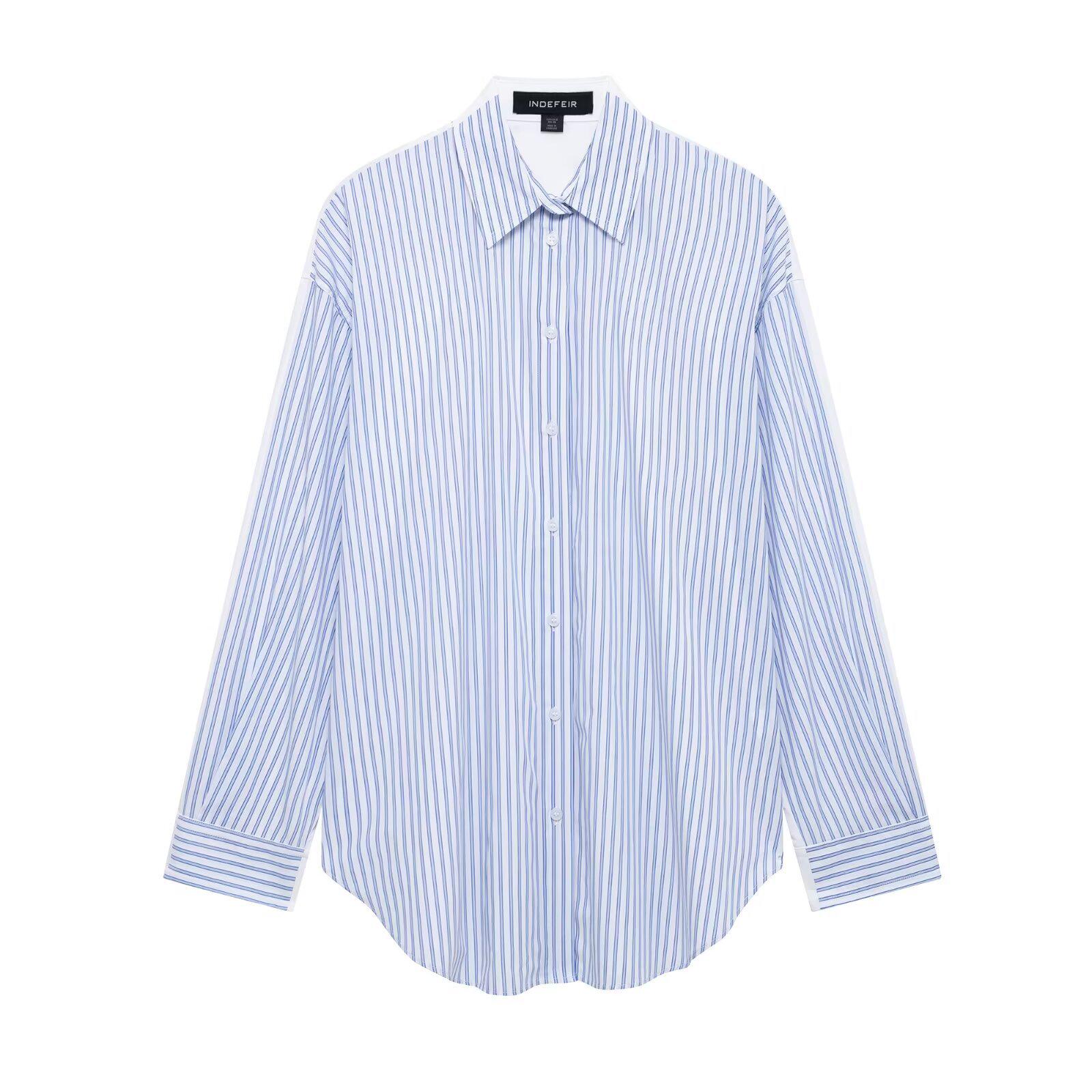 

2025 Spring Women s Street Fashion Striped Loose Top Small