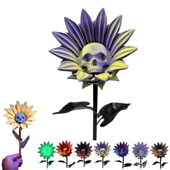 The Forbidden Sunflower Sculpture Gothic Skull Bloom Decor 3D Printed Macabre Art Halloween Ornament for Horror Home Party Decor