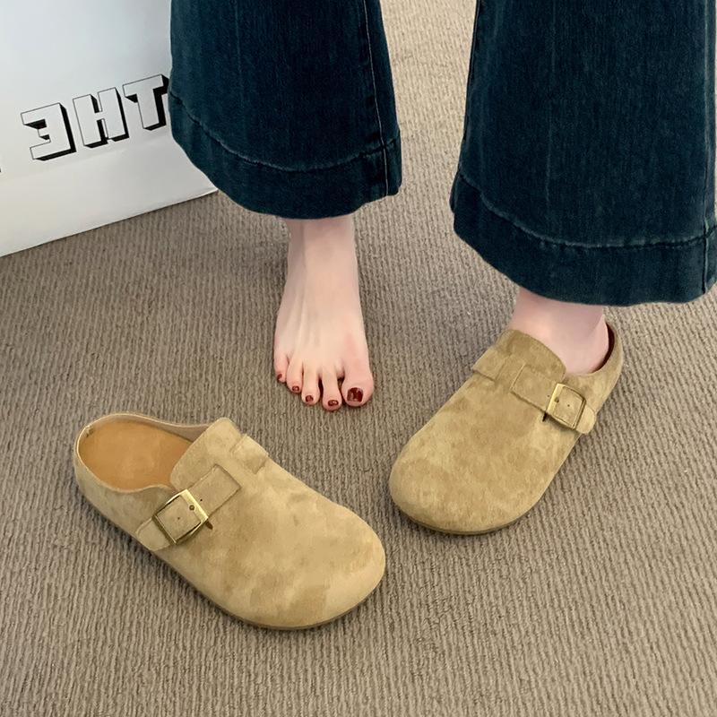 New women's shoes half slippers one-pedal slippers bag head slippers versatile casual thick-soled women's slippers