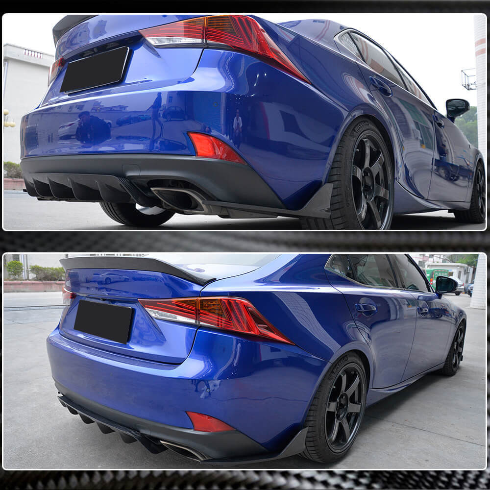 Rear Bumper Pads (for Base/F-Sport 2016-2020, Carbon) for Lexus IS 2013-