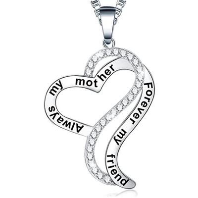 Heart-Shaped Lettering Necklace, Double-Hearted Mother'S Birthday Gift, Style