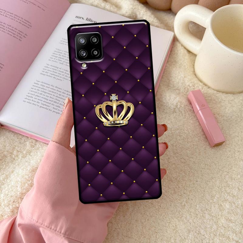 Quilted Texture Sofa Pattern Crown For Samsung Galaxy A06 A16 A26 A36 A56 A52 A53 A33 A13 A34 A54 A14 A15 A35 A55 A22 A32 Case