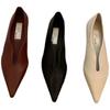 Hong Kong pointed single shoes women 2025 spring and autumn new Korean version niche Internet celebrity thick heel soft leather retro fashion