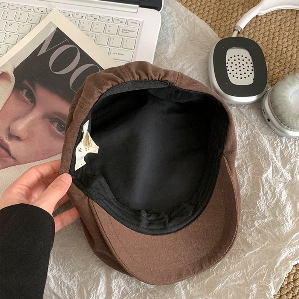 American Star Plaid Beret Y2k Painter Cap Trend Newsboy Cap  Outdoor