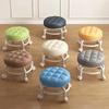 Household Furniture Pulley Low Stool Small Footstool Children Round Stool Chair Living Room Mini Sofa Stool Move With Wheels