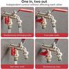 2-in-1 Double Outlet Faucet Outdoor Garden Faucet Anti-freeze Double Mouth Brass Blue Faucet Garden Hose Connector Tool