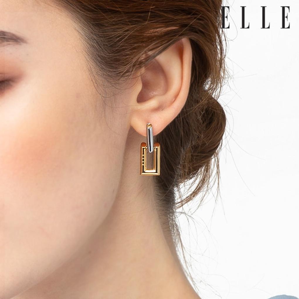 14K Combination One-Touch Earrings (Gold Pin) ELGPEE352