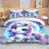 Cute Cartoon Unicorn Print Bedding Set Duvet Cover 1 Duvet Cover 2 Pillowcases Adult and Children Bedding Set Luxury Grils Gift