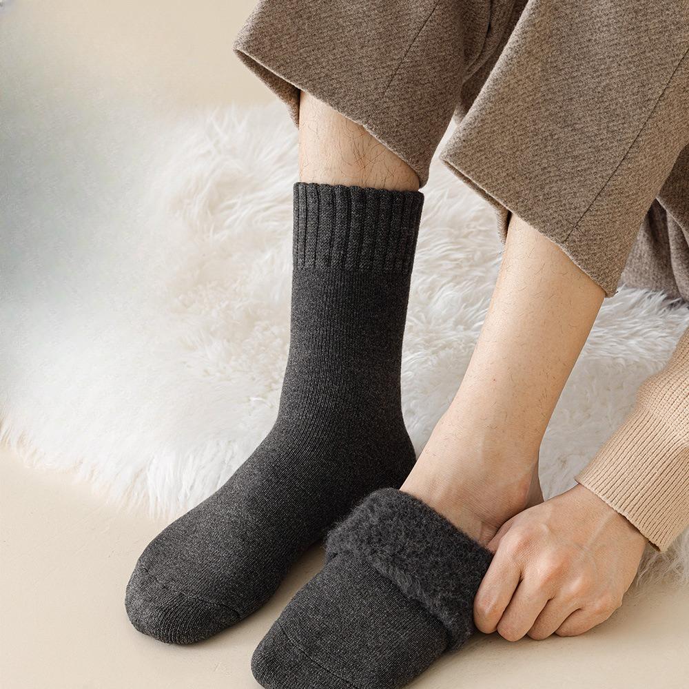 Winter Cold-resistant Cashmere Socks for Men, Winter Thickened and Fleece Warm Mid-calf Socks, Super Thick Snow Socks Mid-calf Socks
