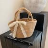 Filo di Cotone Corda di Cotone Intrecciata Borsa Intrecciata Colore Puro Boho Cesto Portaoggetti Forma a Secchiello Leggero Cesto da Shopping Vacanza al Mare