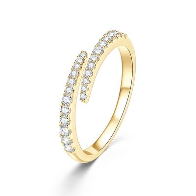 New Fine Rings Unisex Hip Hop Moissanite Ring Engagement Adjustable Half Open Twist Eternity Band Ring Gifts Unisex