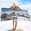 Microfiber Beach Towel Quick Dry,Snow Mountains Lightweight Travel Towel for Swimmers, Sand Free Camping Towel, Beach Towels