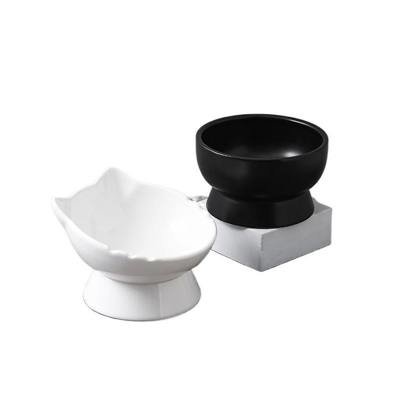 Large Capacity Ceramic Cat Bowl with Neck Protection - Anti-Black Chin Design for Food and Water