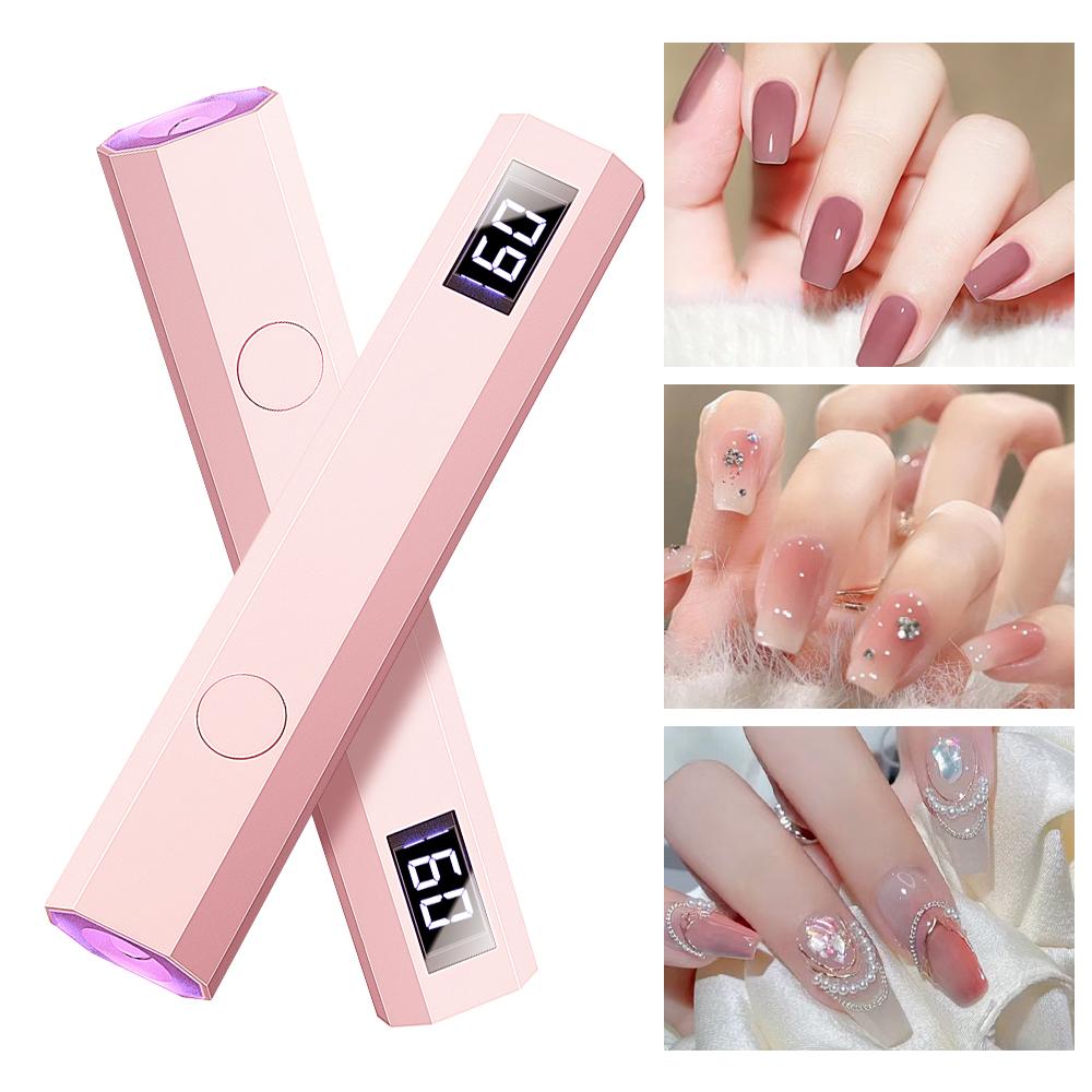 Timing Display Portable Handheld Mini Nail Lamp Family Quick Dry Flashlight Pen Chargeable Nail Dryer Machine Uv Led Nail Lamp