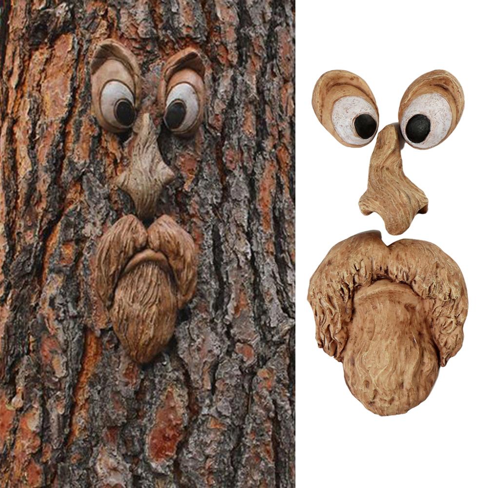 Bark Face Tree Monster Facial Ornaments Easter Outdoor Garden Resin Creative Props