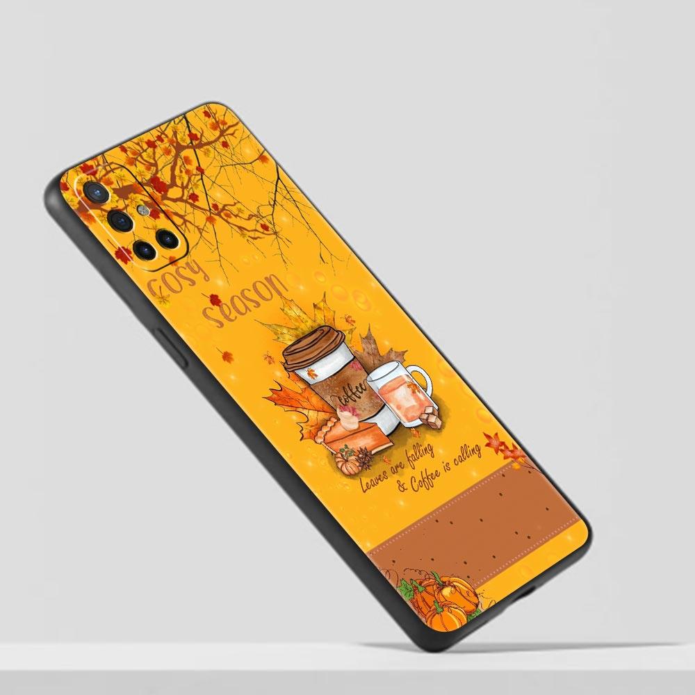 Phone Case For Oneplus 13R 13 12 10T 11 R10 Nord N100 N200 N10 9 9R CE 2 3 Z Pro Lite 5G Soft TPU Pumpkin Autumn Leaves Coffee