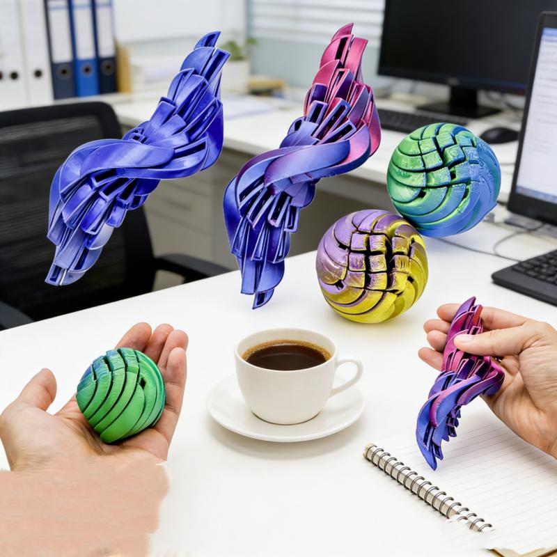 With Rotating Design Anxiety Relief Toys Slime Ball Fidget Toy 3D Printed Twistsphere Fidget Toy Gear Liquid Flow Ball