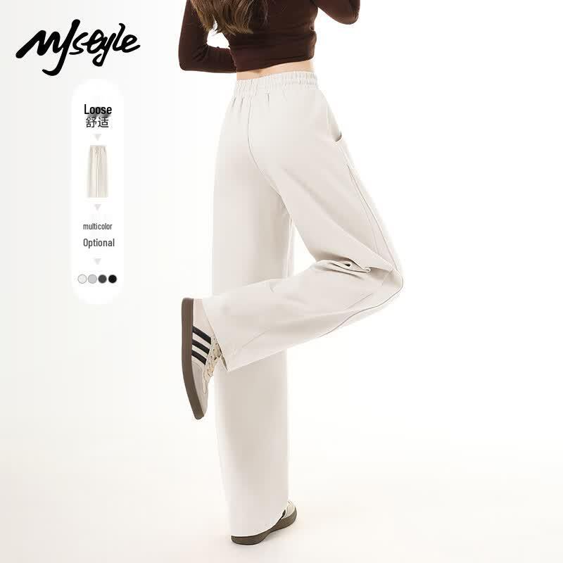 

MJ STYLE Women s High-Waisted Wide-Leg Sweatpants L