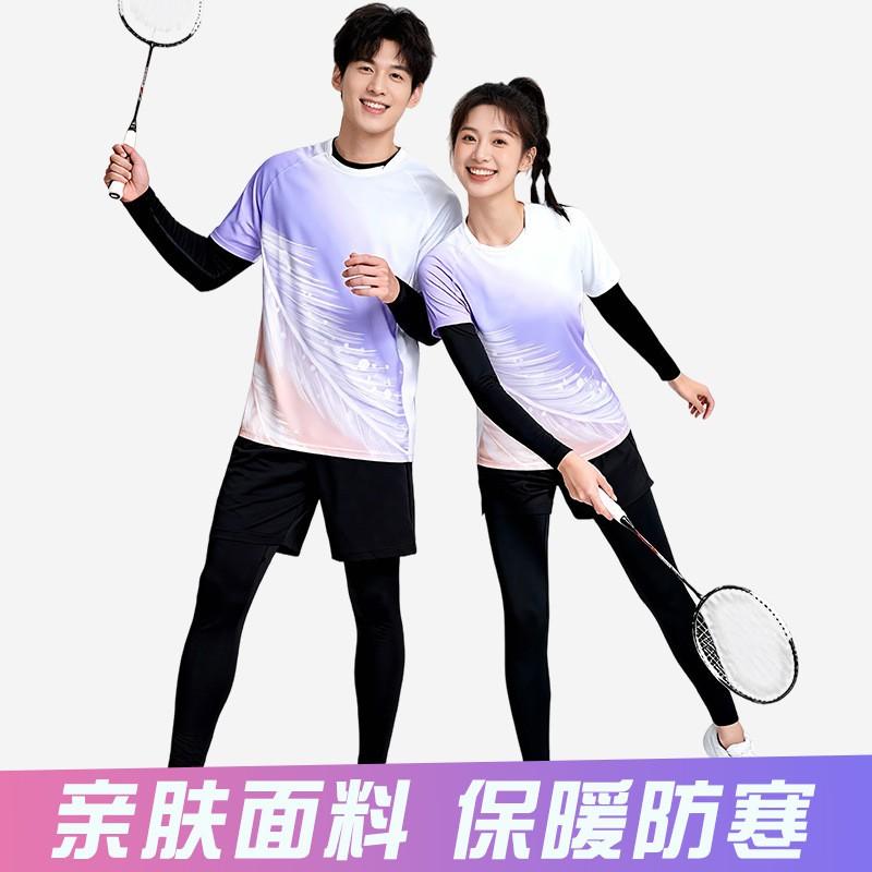 Quick-Dry Breathable Badminton Shirt Shorts Set Men Women Tennis Volleyball Training Sportswear