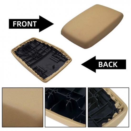 Fits 2008-2013 Toyota Highlander Leather Console Lid Cover Armrest Beige Tan