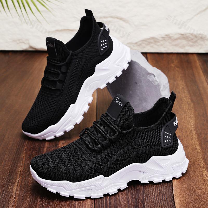 Fashion Women's Shoes 2025 Spring New Lace-up Breathable Mesh Non Slip Platform Sneakers Fly Woven Comfortable Flat Casual Shoes