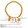 Retro Premium Sense · DIY Love Star Moon Pendant Gold Bead Bracelet Stainless Steel Gold Plated Jewelry