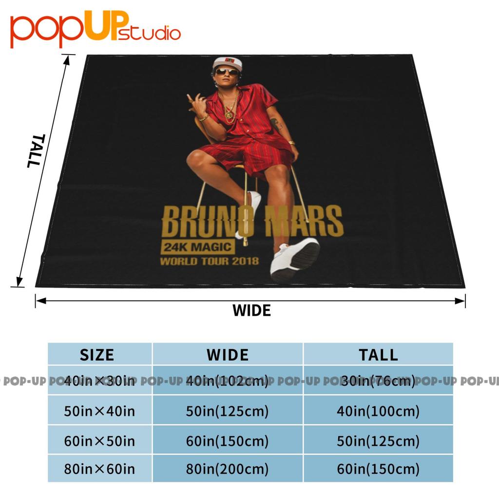 8769-Bruno Mars 24K Magic World Tour Ultra-Soft Blanket Quilt Winter Sofa Cover Bed Covers