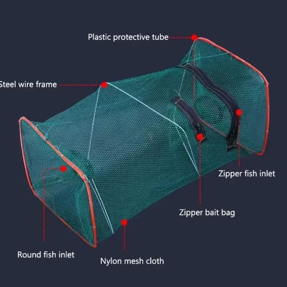Rectangular Fish Trap Net Nylon Mesh Dip Net Cage Portable Fishing Net for Crab Shrimp Crayfish