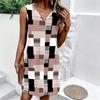 Plus Size V Neck Sleeveless Dappled Light Bamboo Grove Scenery Print For Peaceful Daily Wear