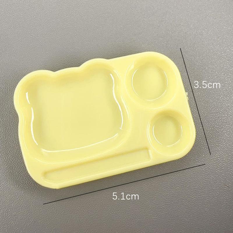 

1 шт. Мультяшная палитра для нейл-арта, пластиковый лоток для смешивания гель-лака, с подставкой для кистей, инструмент для DIY-росписи для нейл-арта жёлтый