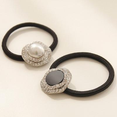 Jlauren Pearl Onyx Pendant White Cubic Hair Band H0850