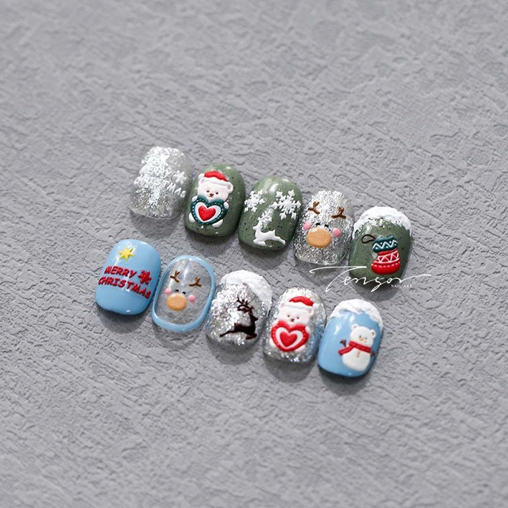 Xmas Nail Charms Christmas Nail Stickers Christmas Nail Decorations Christmas Party
