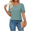 Camicetta Elegante da Donna con Maniche Corte in Pizzo Colorato e Design Svuotato