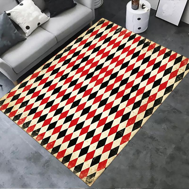 

2025 New Red&Black Carpet Rug for Living Room Bedroom Home Sofa Decoration,Kids play Non-slip Floor Mat34 40x60cm( 15x23in )
