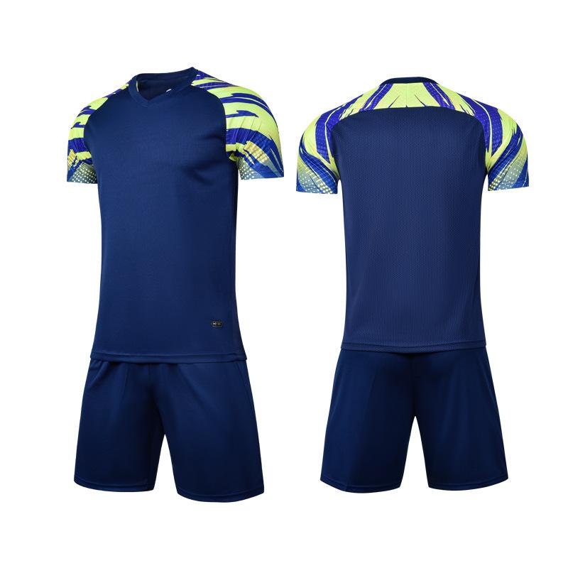 Football Uniform Collection Quick-drying and Breathable Childrens Short-sleeved Game Training Uniform Team Uniform Adult Bare Jersey with Prin