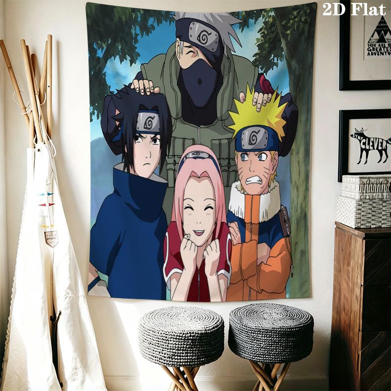 Naruto Team Adventure Wall Tapestry Aesthetic Wall Hanging Printed Fabric Blanket Decorative Tapestries For Bedroom Living Room Home Decor