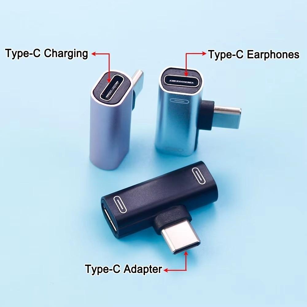 2Pcs Type C Male To Dual Type C Female Splitter Converter Data Transfer Adapter Phone Accessories