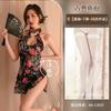 Sex underwear retro stand-up collar high-end cheongsam sexy uniform nightclub tight sleeveless hip-wrapped printing