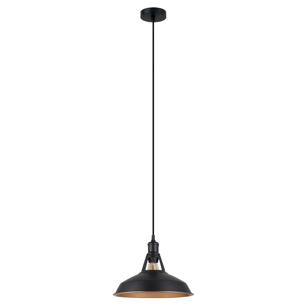 Lampa Wisząca Freya 1 E27 Czarny Italux Mdm-2315/1 M Bk+Gd