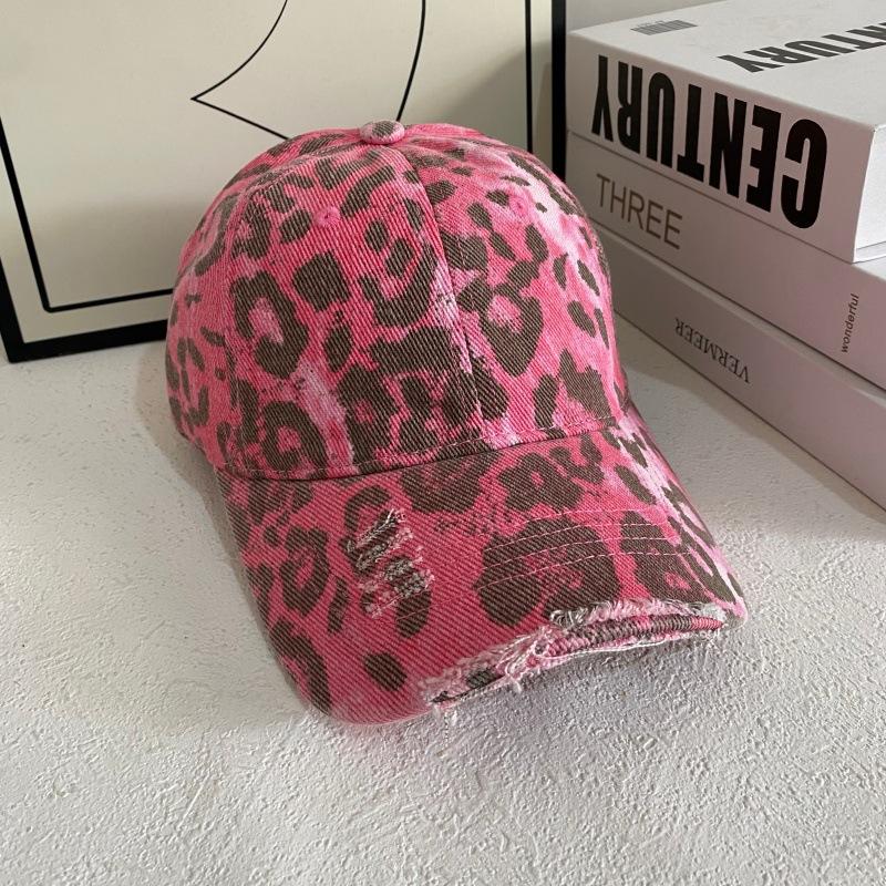 JYL TS Сделай сам Розовая леопардовая кепка Женская Американская Оверсайз Шляпа Хлопок 1222Mao12292 печень каштановый