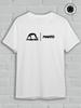 Manto Weißes Rundhals-Kurzarm-T-Shirt mit schwarzer Manto-Wrestling-Silhouette und MANTO-Text