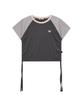 WAIKEI Star Dot Shirred Short Sleeve T-Shirt Gray