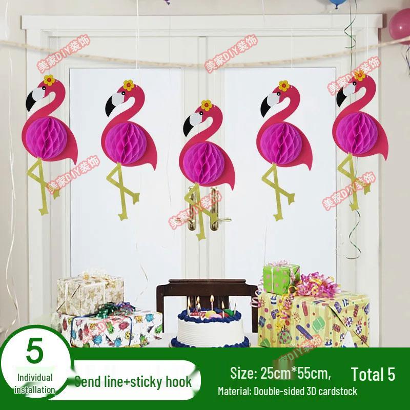 Spring Tropical Fruit Party Ceiling Decorations: Pineapple, Strawberry, Apple, and Grape Honeycomb Balls