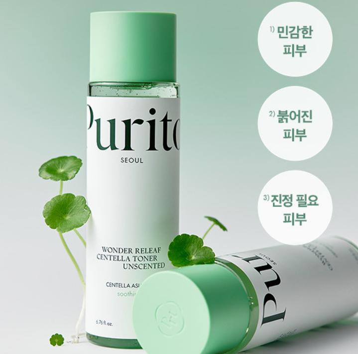 Purito SEOUL Wonder Relief Centella Toner Unscented 200ml – Fragrance-Free Soothing Toner for Sensitive Skin