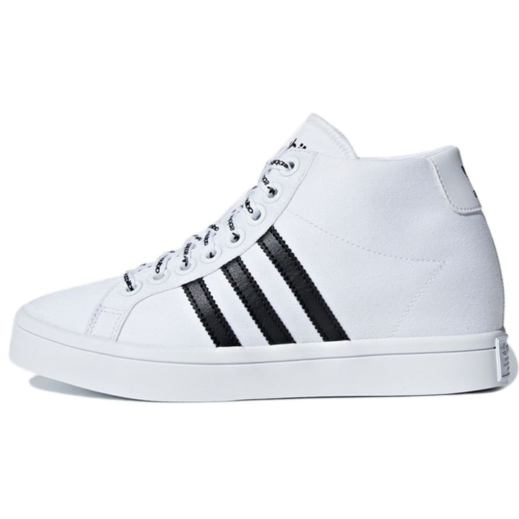 Adidas Originals Court Vantage Heel 3ST Casual Durable Non-Slip Mid-Top Skate Shoes Women Sneakers White Black F36311