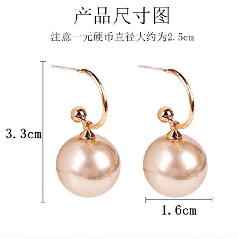 

Fashion Exaggerated Large Round White Red Imitation Pearls Drop Earrings For Women Party Dangle Earrings Gift