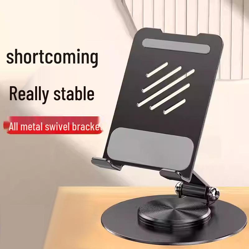 360° Rotating Foldable Metal Phone Stand for Desktop & Live Streaming