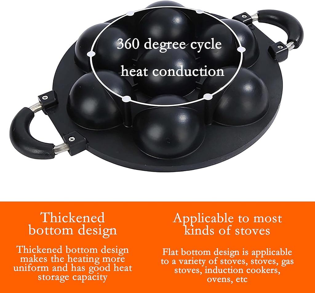 Premium Cast Iron Biscuit Pan 7 Hole Egg Waffle Die Cast Baking Tray  Multi-functional Cookie Cake Pan for Scones Kitchenware
